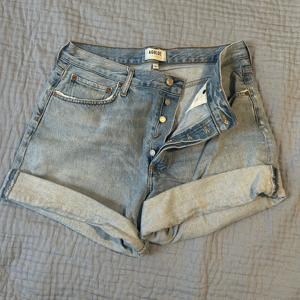 Agolde Blue Jean Shorts High-Waisted Vintage Style
